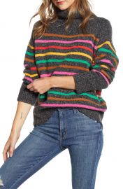 Lou  amp  Grey Stripe Turtleneck Sweater   Nordstrom at Nordstrom